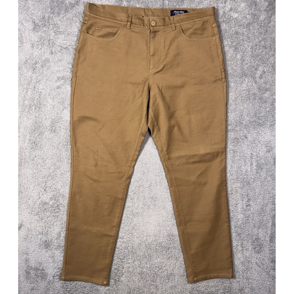 Mizzen + Main Pants Mens 38x31 Mayfield 5 Pocket Mocha Brushed Twill $168 - Picture 2 of 16